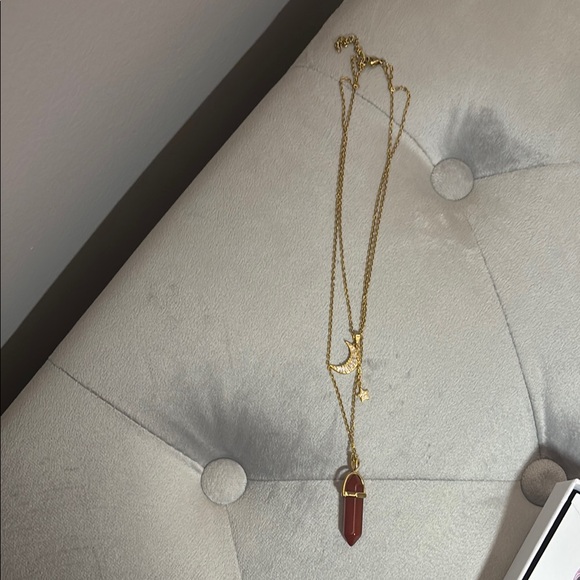 Customized Bad B*tch Natural Carnelian 18k plated stainless steel necklace 🌟 - Picture 3 of 3